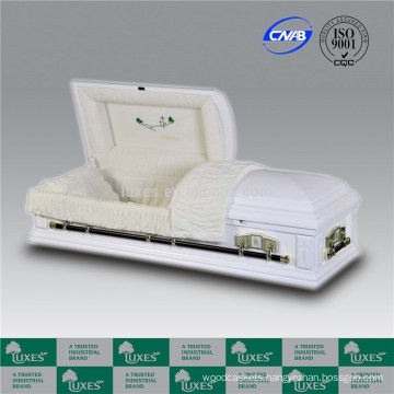 American White Colored Caskets Coffins For Funeral Cremation
